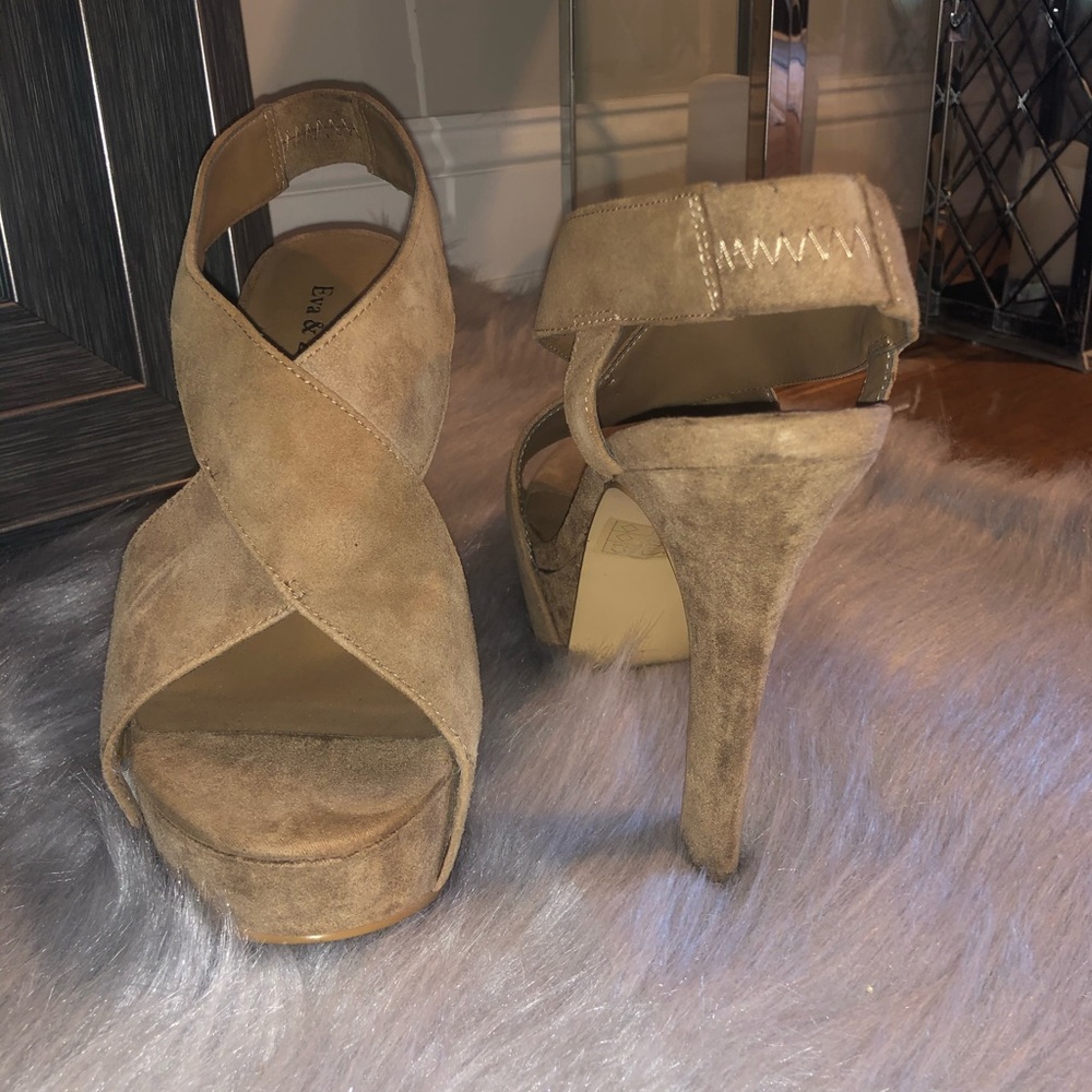 Tan Criss-Cross Heels